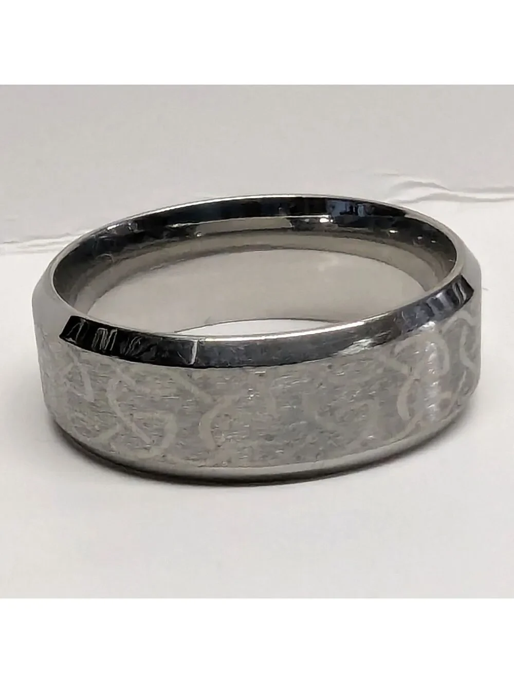 New Irish Celtic Knot Wedding Band Ring Mens Sz 11 Silver Tone Stainless Steel